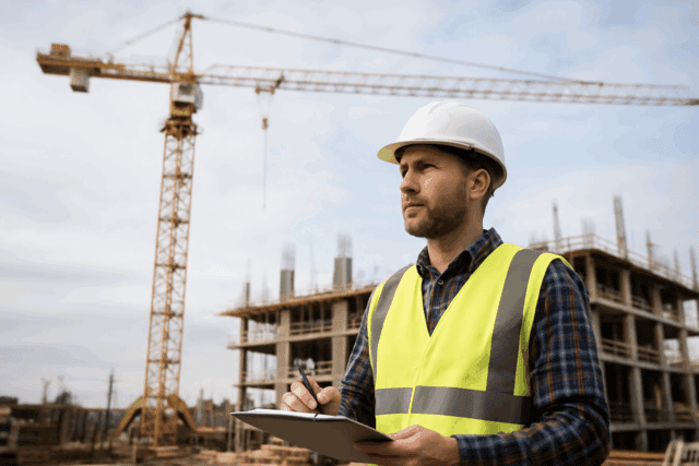 man at construction site