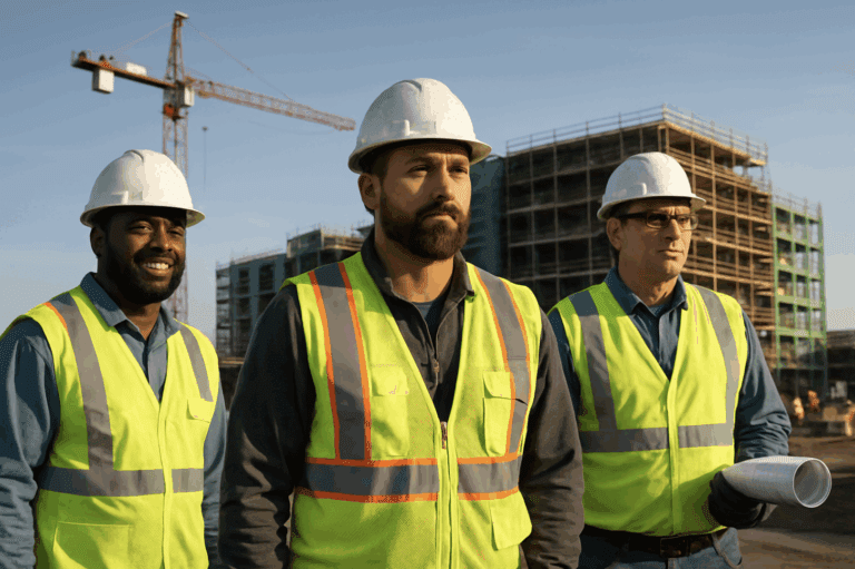 Construction site workers