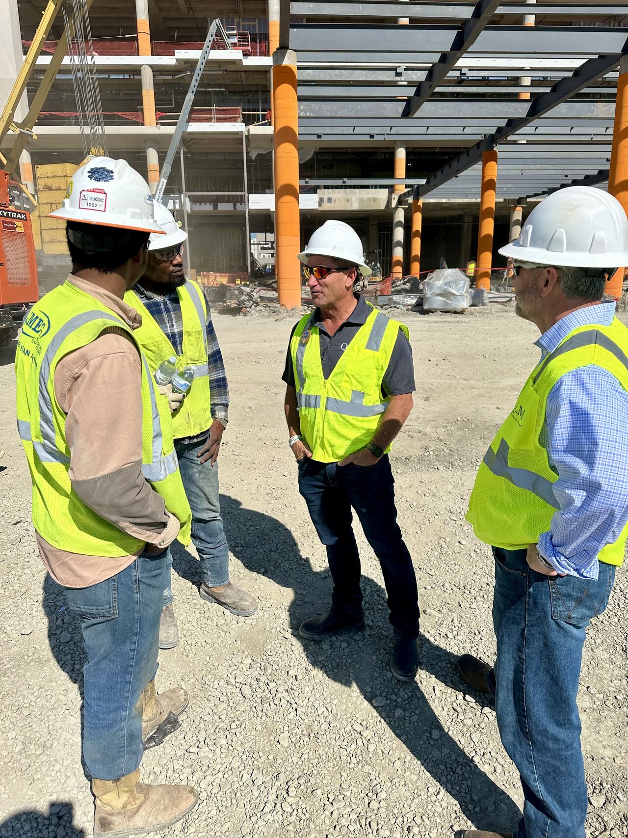 construction workers construction workers at a construction site.